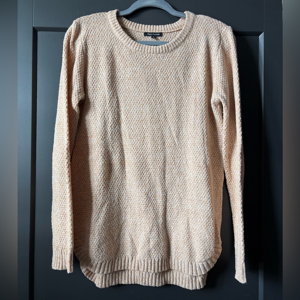 Pink Clover Textured Peachy Cream Sweater